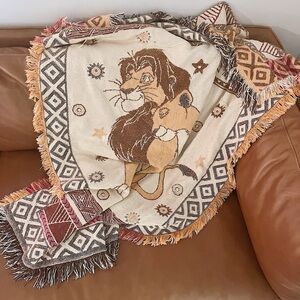 Simba and Nala Lion King Vintage Throw Blanket Tapestry